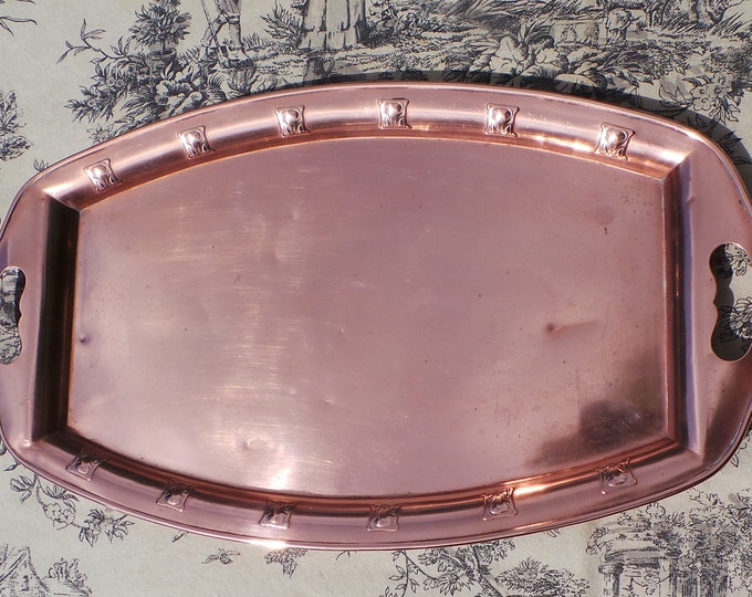 WMF German Secession Fine Copper Tray Wurttembergische Metallwarenfabrik Art Nouveau Art Deco Salver Platter Decorated Jugendstil Authentic