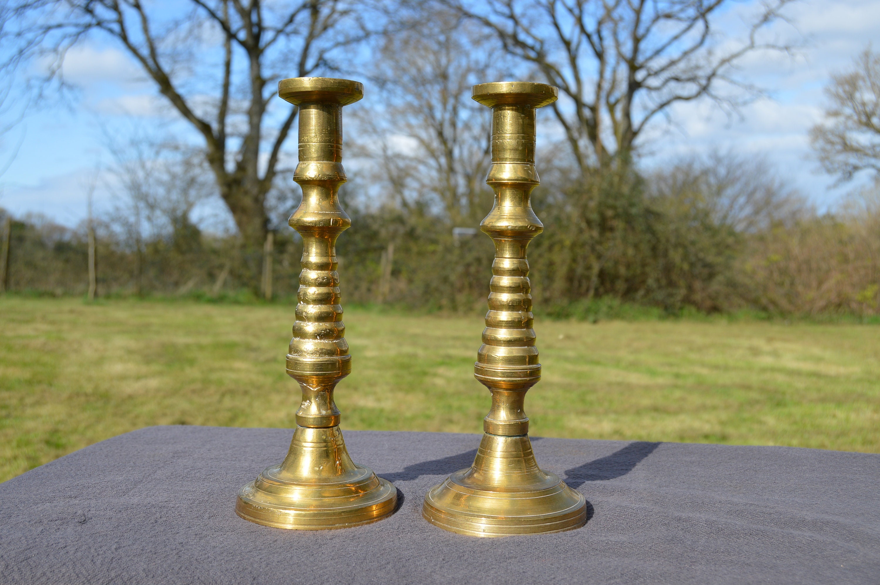 Français Bougie Sticks Vintage Français Brass Candlestick Holders Bronze Candle Classical Pair Heavy