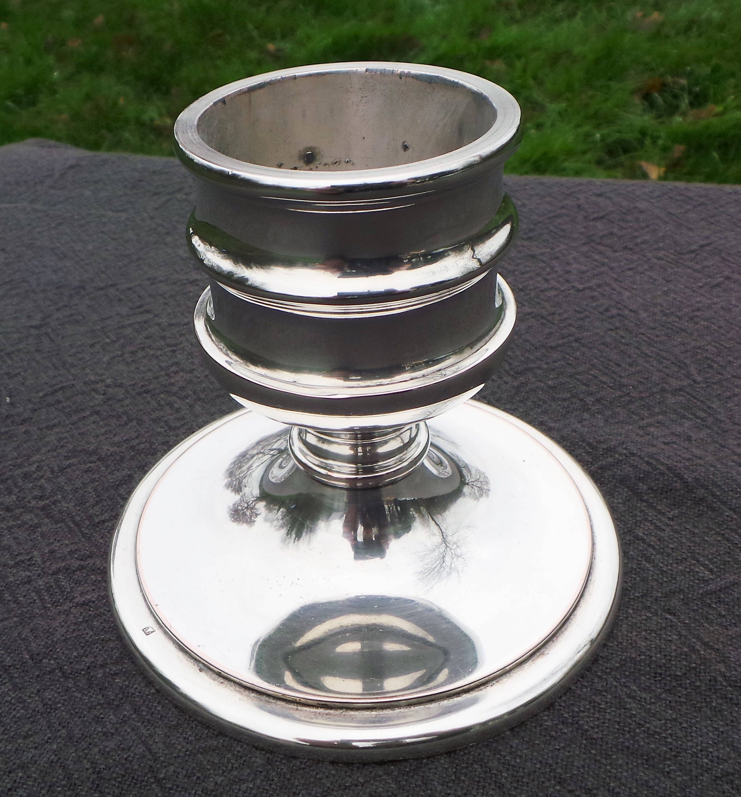 Français Bougie Bâton Avm Marqué Superbe Plaque d'argent Français Vintage Moderne Lourd Applique en 