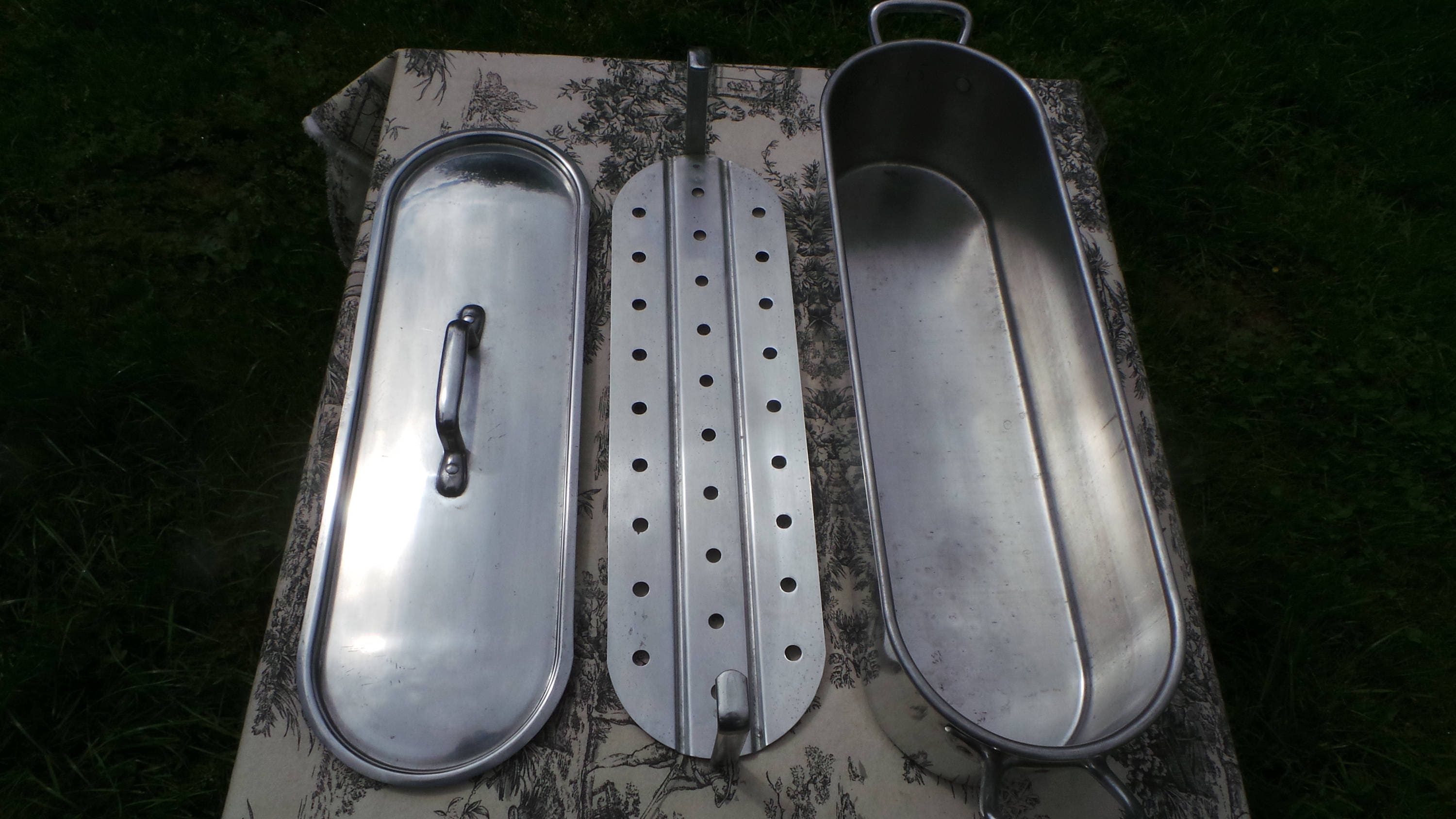 Fish Kettle Tournus Large Vintage French Aluminium Fish Kettle Poacher