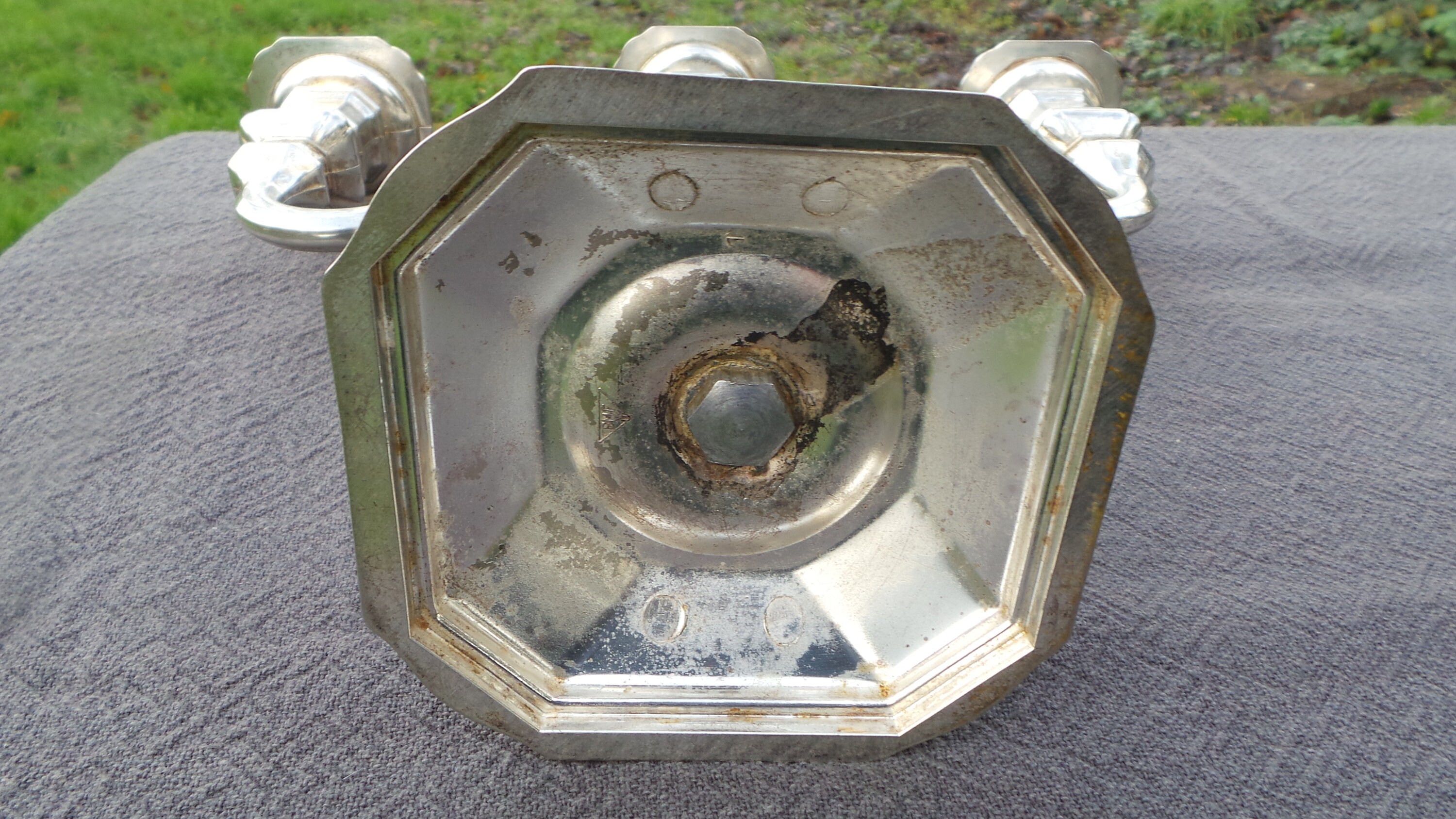 BMF German Candlesticks Pair 2 Superb Vintage German Heavy Silver Plate