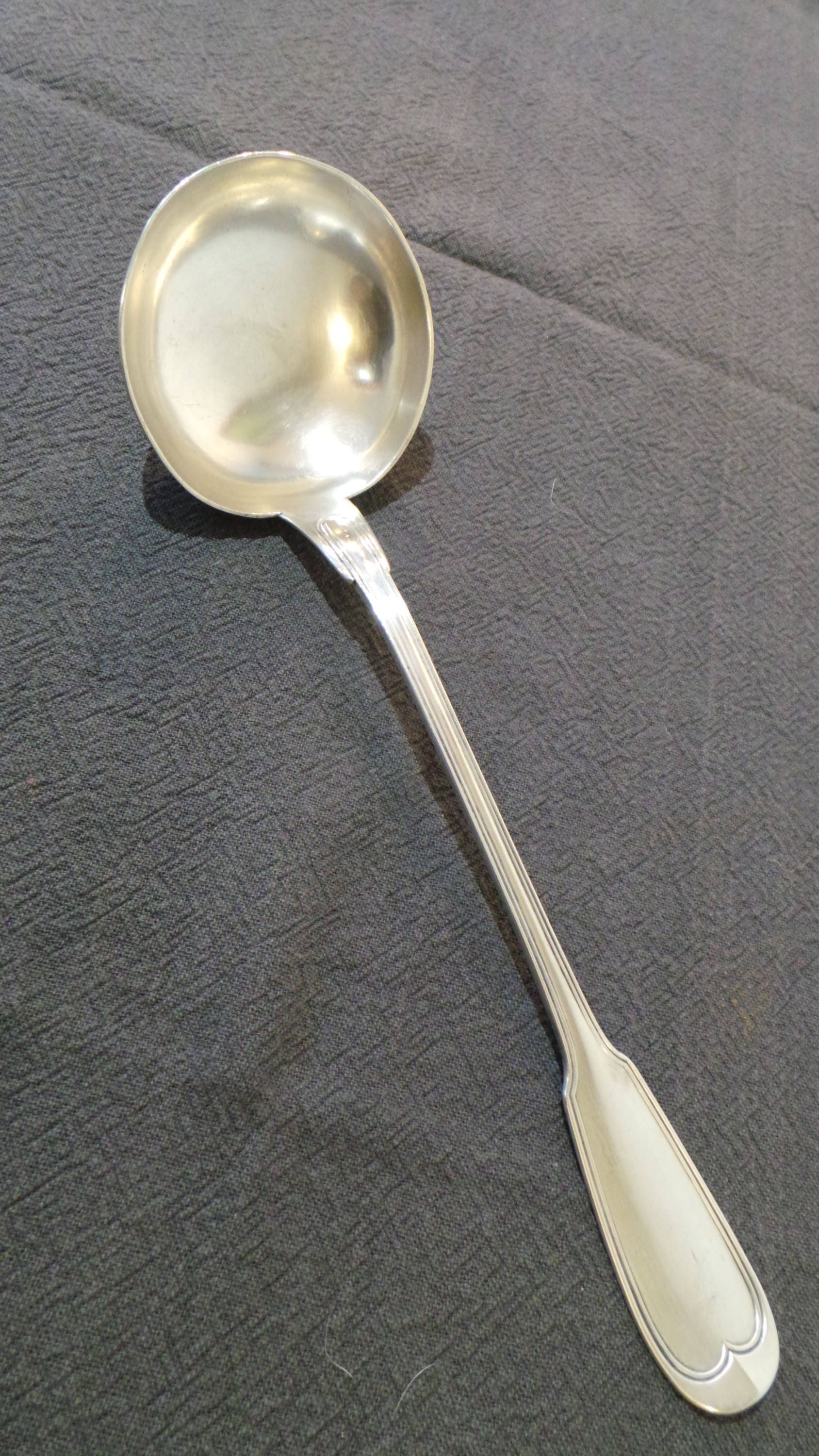 Christofle French Antique Silver Plate Ladle Chinon 1856 Beautiful Soup