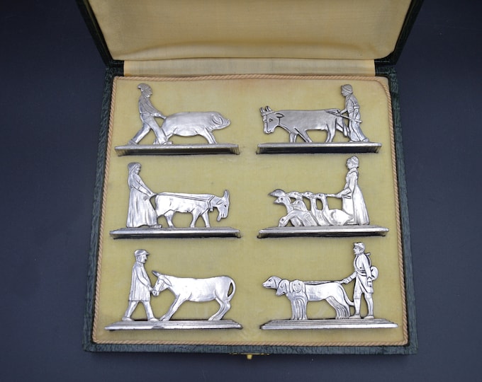 Knife Rests Animal French Antique Silver Plate Six Carving Knife Rests