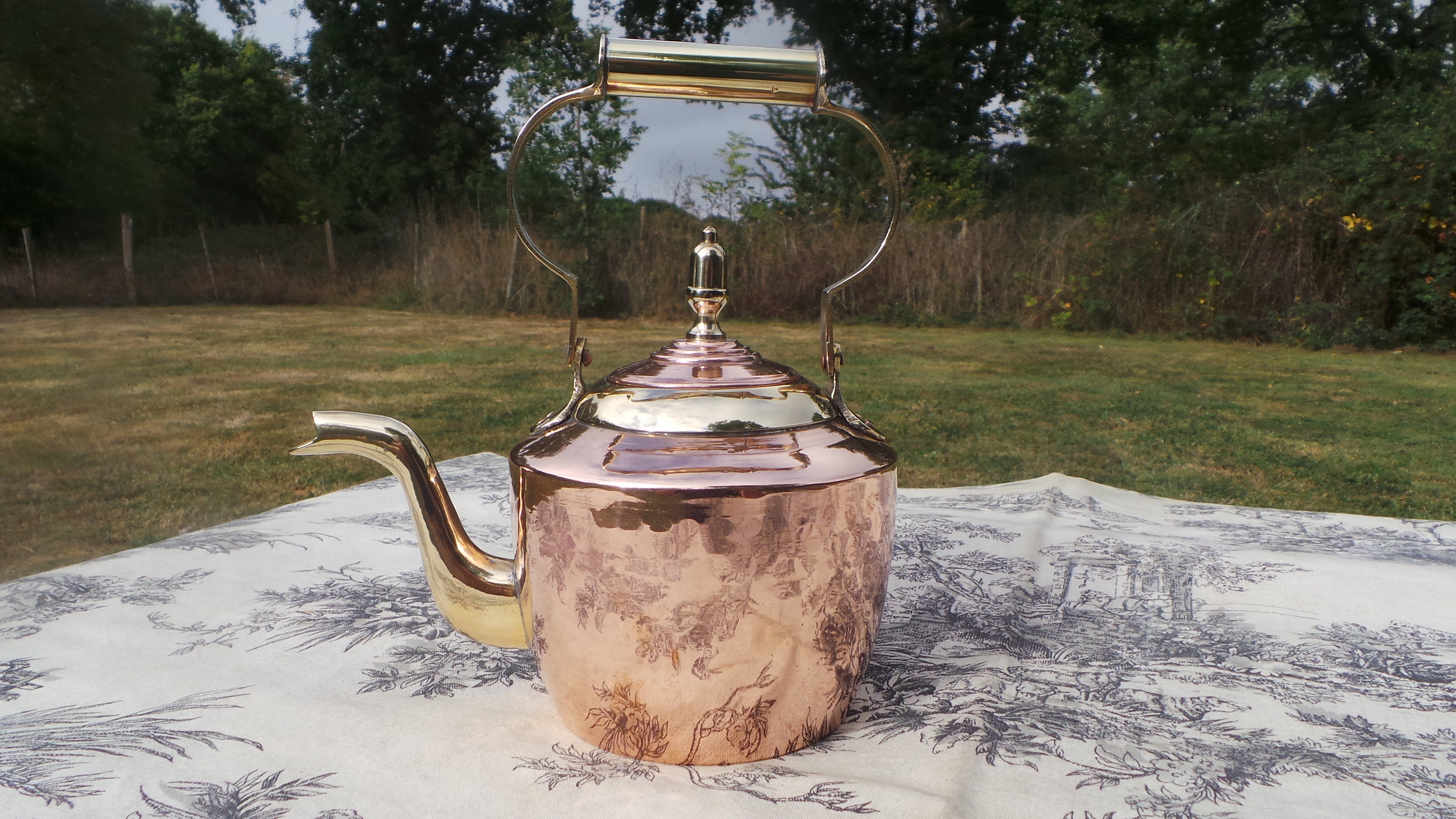 Antique Vintage Copper & Brass Fitting Electric Kettle