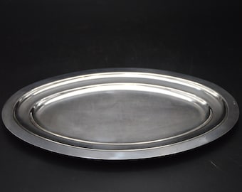 Serving Tray Platter Silver Plate Serving Plate Tray French Silver Plated Marked Makers Stamp Silver Plated Tray Minor Dents