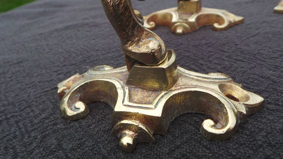 Versailles Chic Gorgeous Polished Bronze Door Fittings Handles Antique Classic French Bronze Set of Two Drawer Door Handles Chateau