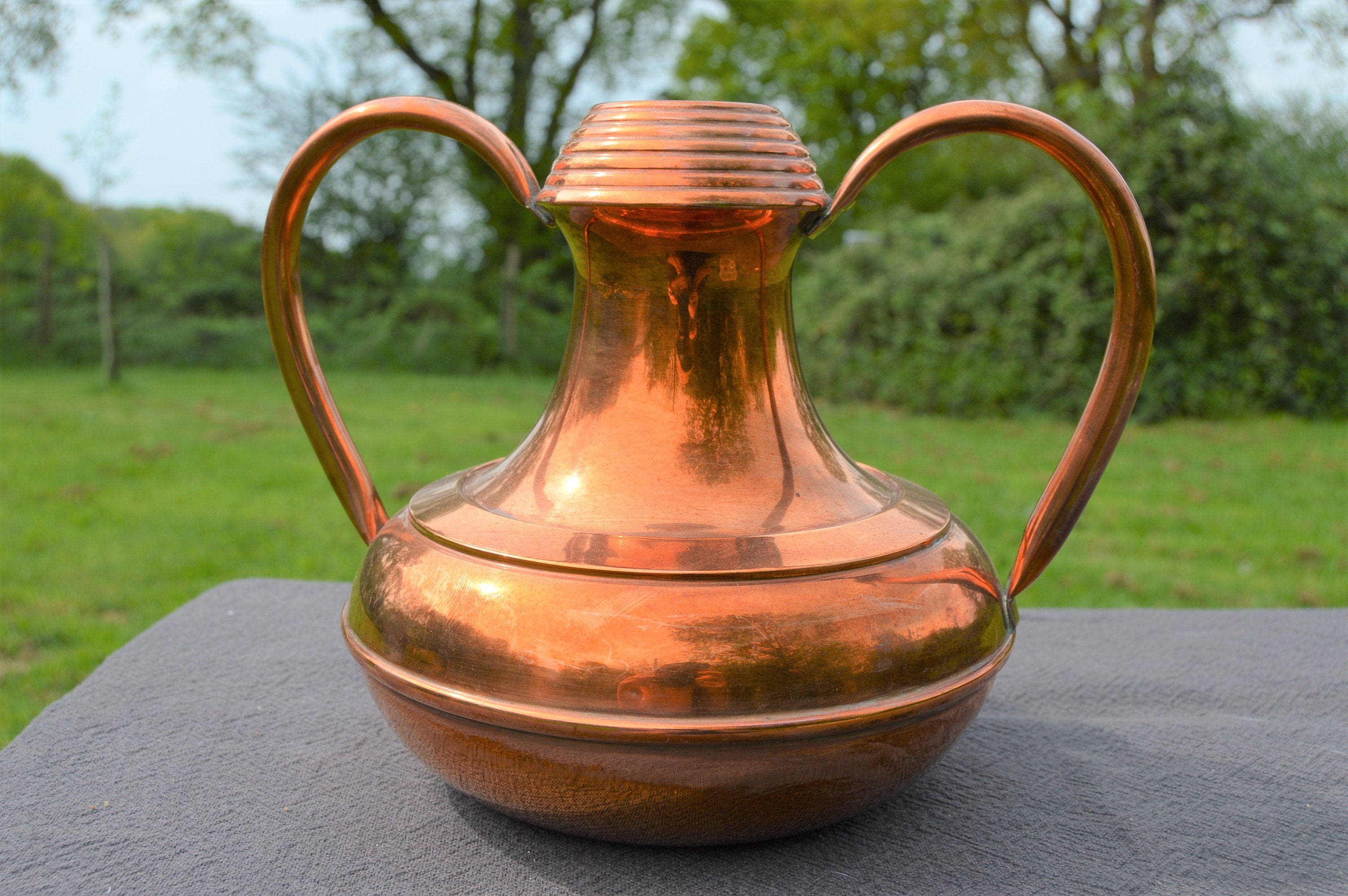 Vase en Cuivre E Launay Cuivre d'art Copper Decor Plant Flower Vase Pot Home Français Design De16