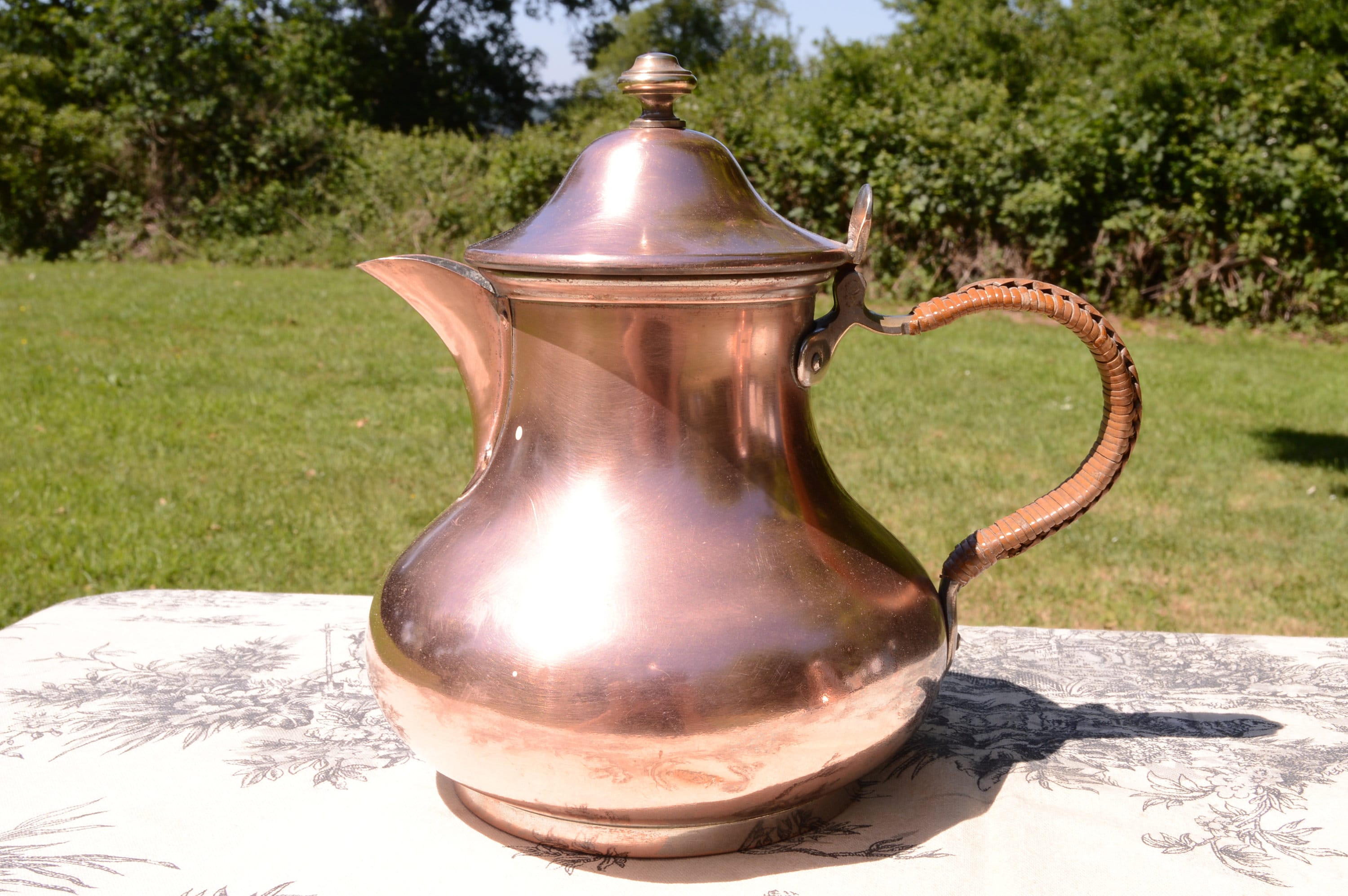 Français Hotel Ware Tea Pot Copper Était Autrefois Silver Plate L &c Water Tight Français Kettle Som