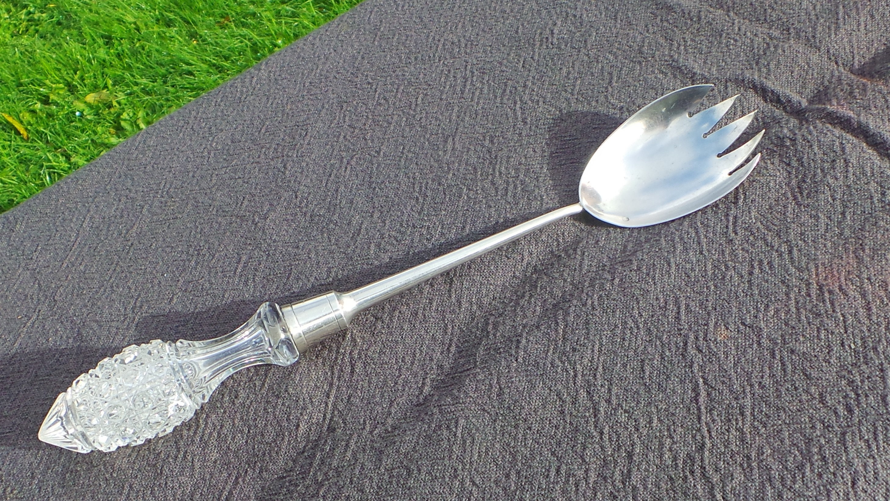 Français Antique Solid Silver Fourchette de Service Serving Fork Makers Mark Good Condition Hotel Qu