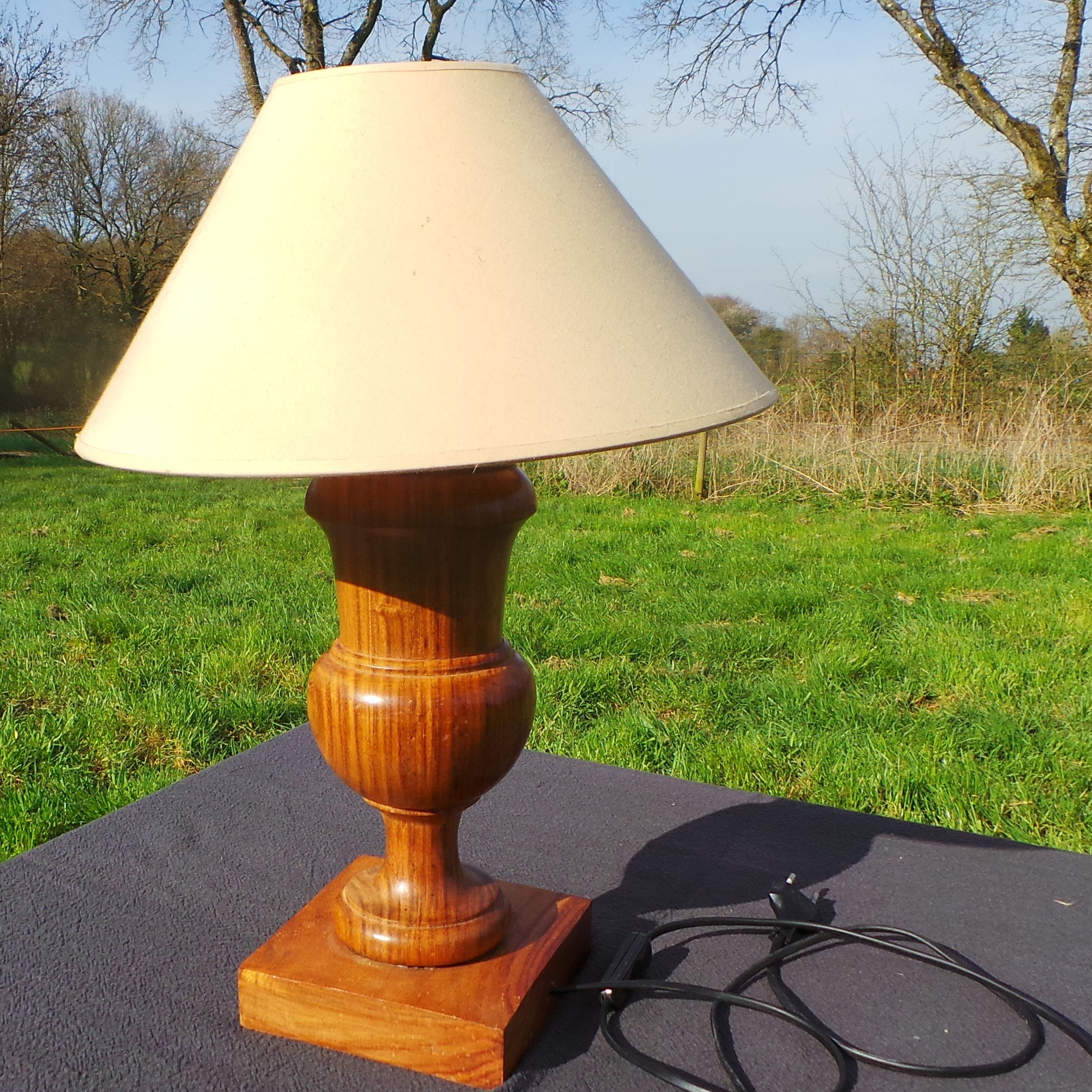 Table Light French Vintage Solid Wood Carved Table Lamp Base Etsy