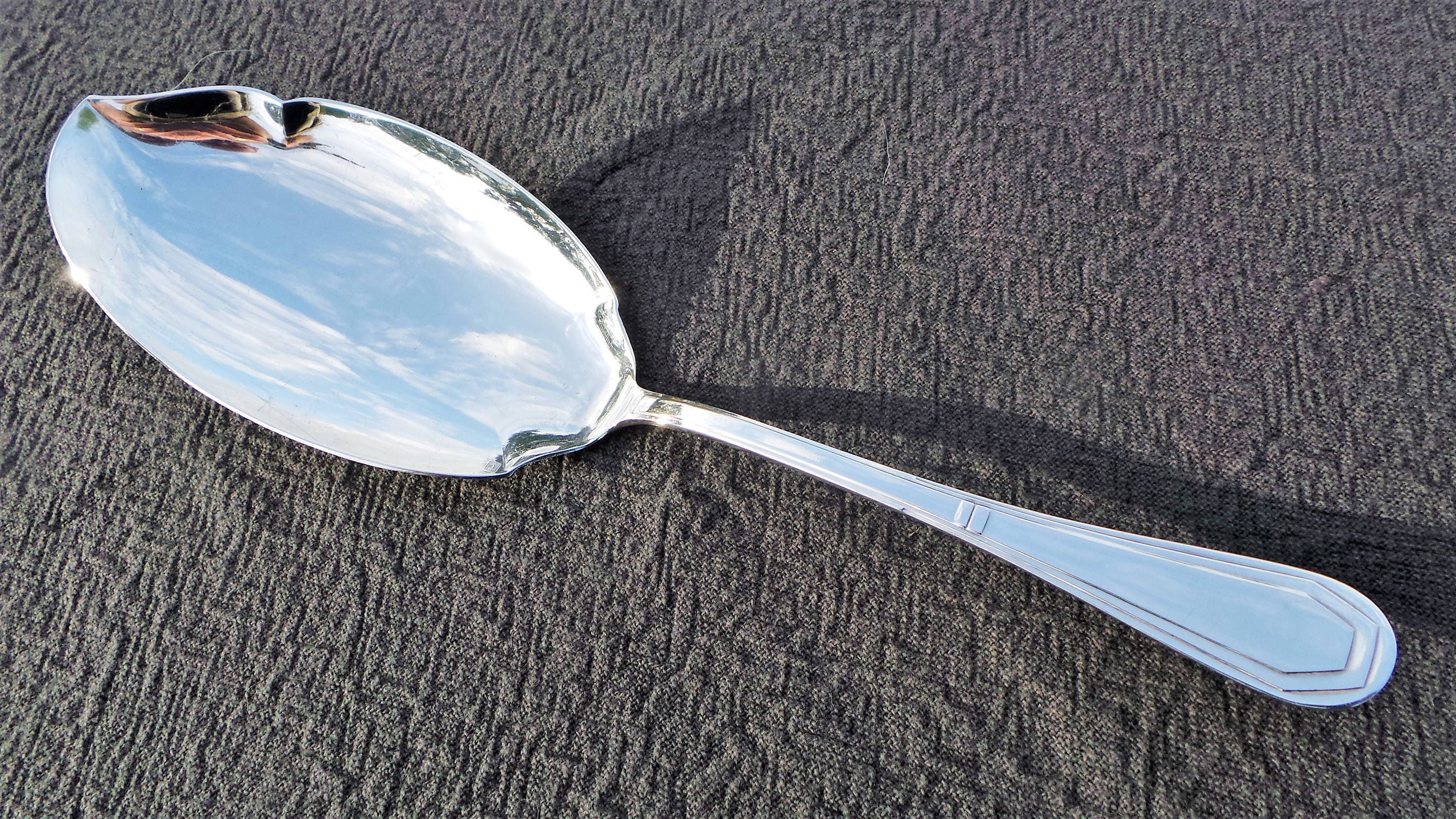 Tranche de Gâteau Dixi Paris Belle Plaqué Argent Metaille Blanc Made in France Vrai Luxe Couteau Tab