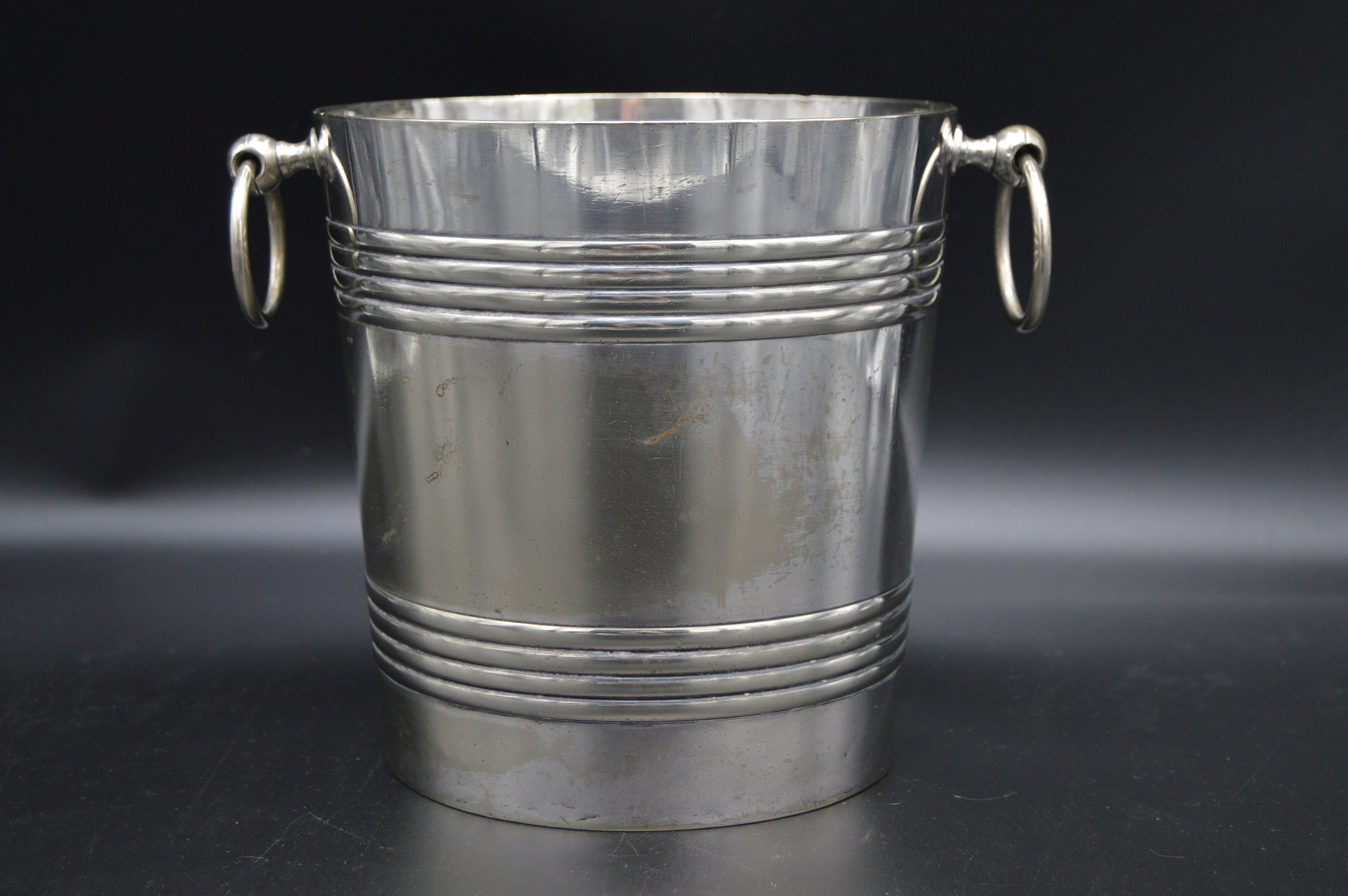 Français Seau à Champagne Plaqué Argent ou Refroidisseur de Vin - Très Usé Utilisé Super Antique Con