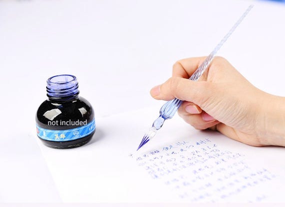 Glowing Glass Dip Pen Ink Calligraphy Glass Pen Signature Pen Elegant  Crystal Dip 