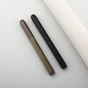 Pluma estilográfica de latón envejecido, estilo industrial vintage, plumín EF 0,38 mm o F 0,5 mm, pluma de latón recargable. imagen 3