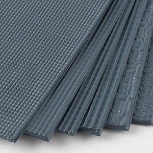 5PCS DollHouse Grijs Dakbedekking Shingles PVC gesimuleerde pannendak Building model materiaal 11.6 "x7.8"
