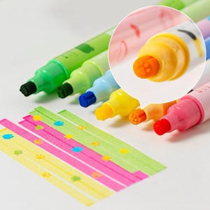Dual Tip Highlighter Marker Set – Chisel & Stamp Pens for Journaling, DIY Cards, Study Notes, 8pcs