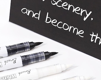 10PCS White & Black Acrylic Paint Markers – Soft Tip Waterproof Pens for DIY, Art, Rock Painting, 1-6mm Line Width