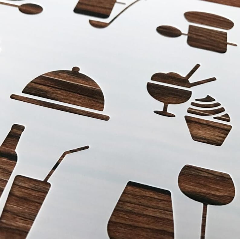 5.1 Kitchen Stencil for Kids Painting Reusable Craft Etsy