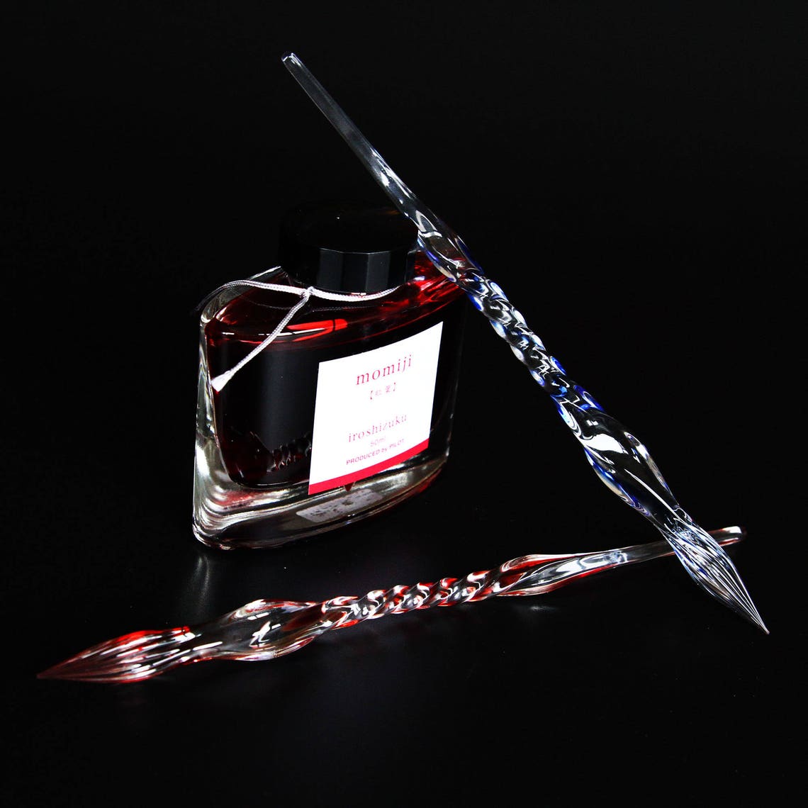 Couple Dip Glass Pens Hold Ink WellRed Blue Dip Sign Pens Etsy