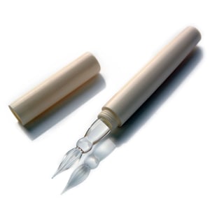 Elegante zakglazen dippen met dop - handgemaakte 0,4 mm EF-punt in ivoor, zwart of bruin