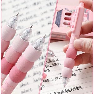 Set van 4 gelpennen met kleurverloop, 0,5 mm zwarte inkt, ergonomische zachte grip, antislipontwerp, glad schrijven, schattig briefpapier, kantoorbenodigdheden