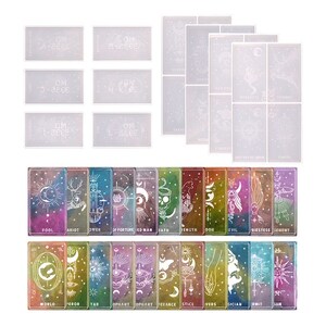 Tarots Kaart Hars Mallen, 22 Grote Siliconen Volledige Set Grote Arcana Kaarten Mallen voor Gieten DIY Grote Maat Epoxy Mallen voor Games, Decoratie