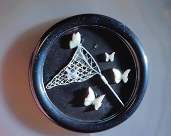 Butterfly Catching Net Wax Seal Stamp with Wooden Handle, Vintage Butterfly Brass Seal, Dreamy Nature Wax Stamp for Journals and Invitations