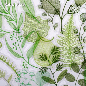 Ensemble d'autocollants en forme de feuille | 120 autocollants botaniques transparents imperméables pour le scrapbooking, la tenue d'un journal, le collage, le journal indésirable, les travaux manuels