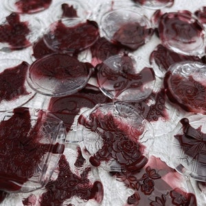 Wine Red Clear 30pcs Variedad Hecho a mano Autoadhesivo Sello de cera Pegatinas / Peel Stick Sellos de cera / Invitación Sellos de cera Flor / 3D / Ramo / Sello