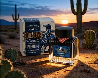 Denim Blue Fountain Pen Ink, Iron Gall Ink, Fast Drying Writing Ink for Fountain Pen Glass Pen and Dip Pen