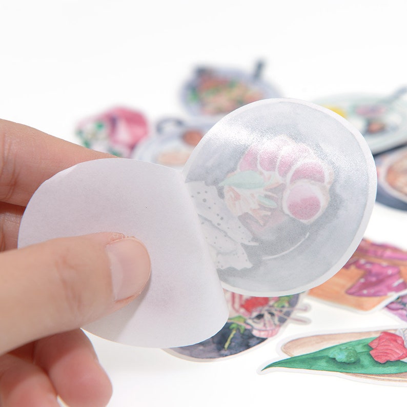 27 pieces doodle food blue cheese Stickers lot pack for junk Etsy