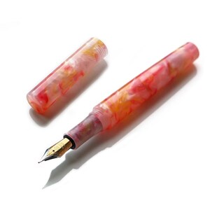 Red Marble Acrylic Fountain Pen | Fine Nib 0.5mm | Luxury Writing Pen ...