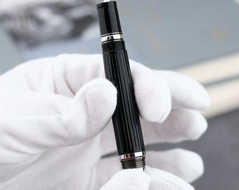 Retractable EF Fountain Pen 0.4mm, Resin Body, Twist Mechanism, Compact 4.29in Design, Iridium Nib, 2.6mm Cartridge Compatible