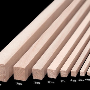 10 Pieces Wood Beams Solid Wood Strips Craft Wood Sticks for Making Dollhouses Dioramas Miniatures Long 9.84-19.7inch