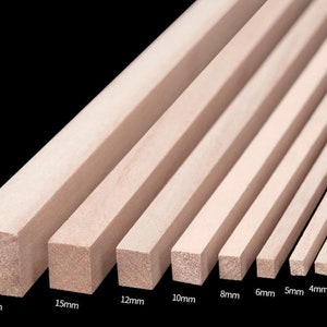 10 Pieces Wood Beams Solid Wood Strips Craft Wood Sticks for Making Dollhouses Dioramas Miniatures Long 9.84-19.7inch