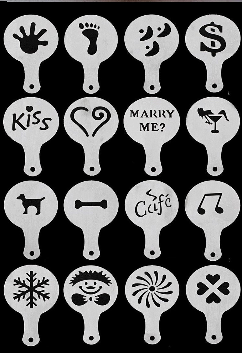How do u say lets eat in spanish 16pcs coffee latte art stencils