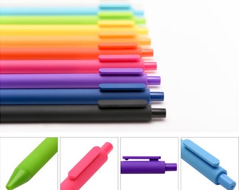 10pc KACO Neon Solid Pure Color Soft Touch Gel Rollerball Pens Black ink or colorful ink0.5mm