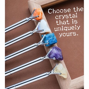 Natural Raw Crystal Pens – Zodiac Birthstone Gemstone Ballpoint Pen for Gift, Writing, and Journaling