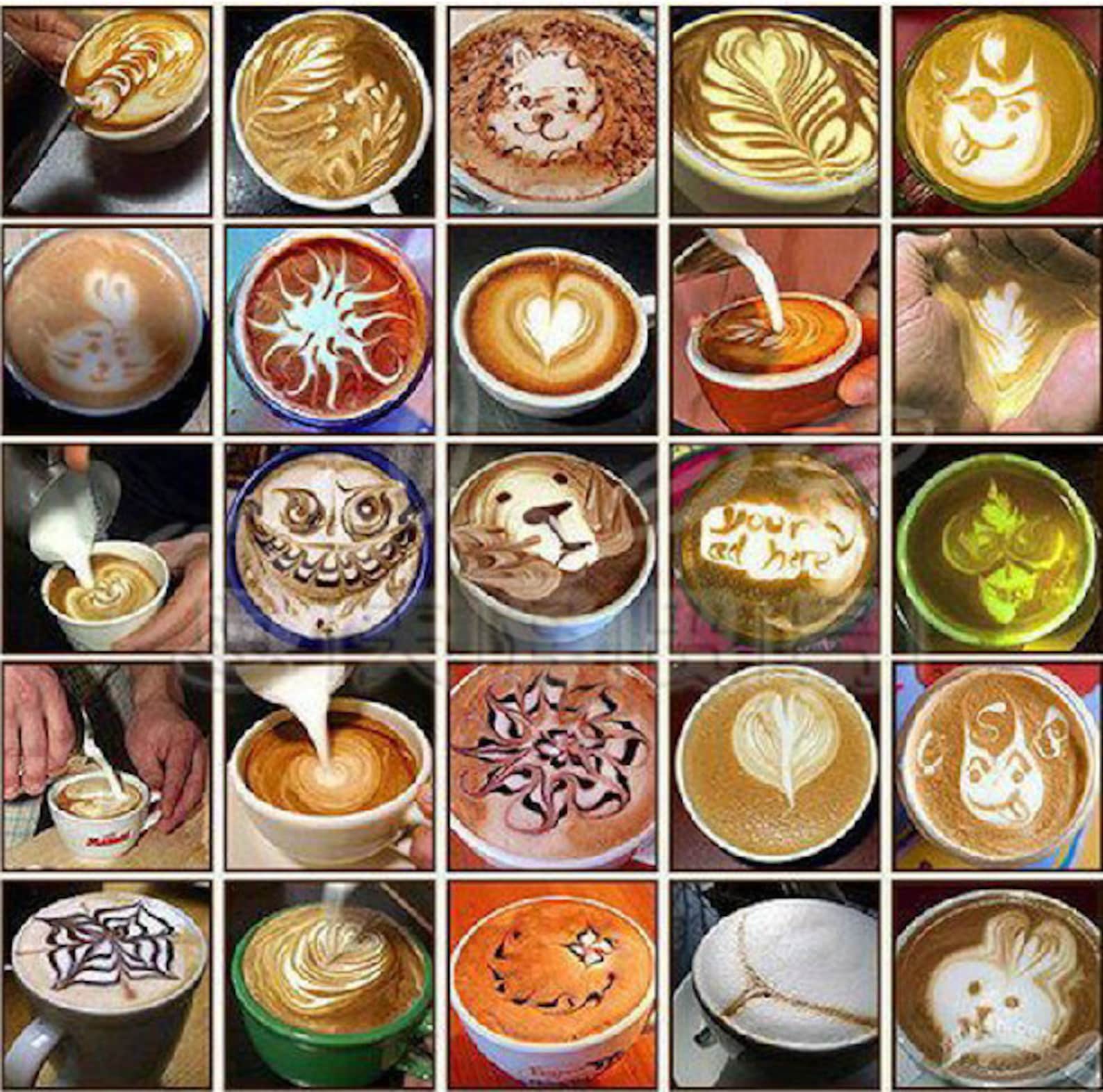 16pcs 3.15 Coffee latte cappuccino art stencils Etsy