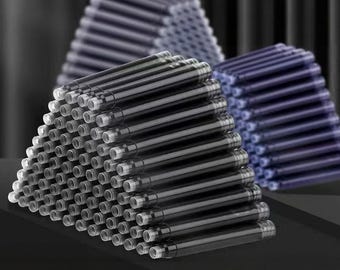 50pcs 2.6mm Fountain Pen Ink Cartridges Navy Blue Blue Black Universal Refill Ink for Fountain Pens