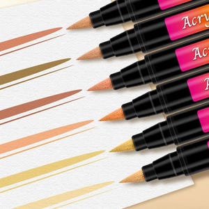 12 Stück Hautton Marker, Soft Tip Art Pens für Anime Zeichnung, Acryl Brush Pens