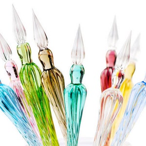 Glazen dippen met bladpunt – elegante kalligrafiepen van 7,7 inch in 17 kleuren – handgemaakt, op de natuur geïnspireerd schrijfcadeau