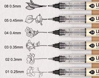 Precision Fineliner Pens Ultra-Fine Needle Tip, Quick-drying, Smudge-Free, Waterproof, Light-resistant, Perfect for Artists and Designers