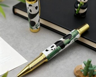 Panda Ceramic Rollerball Pen Chinese Style Writing Pen Gift Box Set Black Ink Luxury Office Desk Pen with 2 Refills