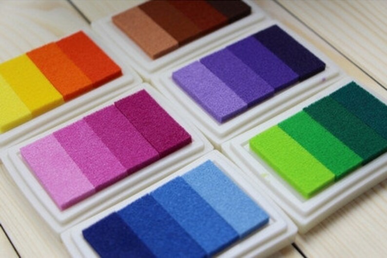 Set of 6 Graduated Colors Rubber Stamp Ink Pad for DIY Etsy
