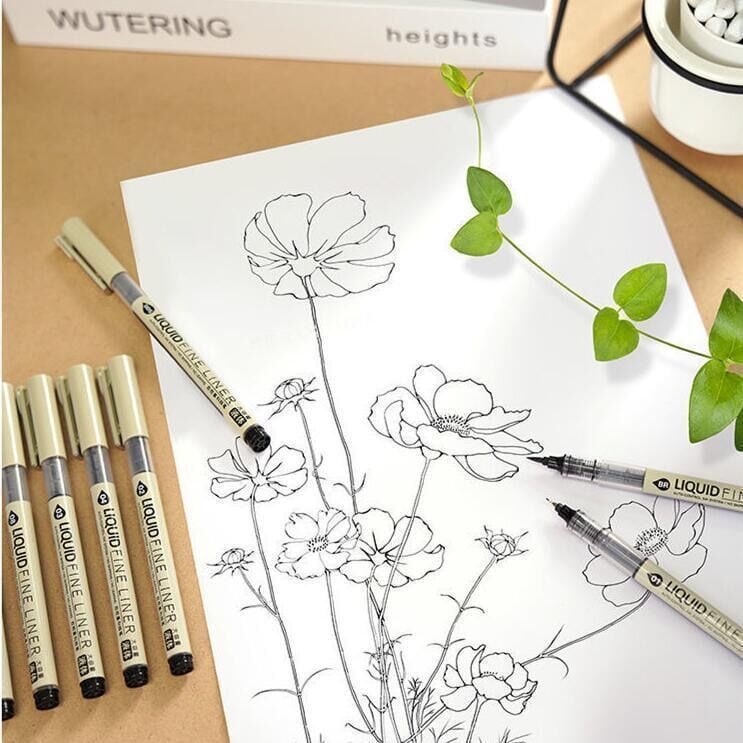 Precision Fineliner Pens Ultra-fine Needle Tip, Quick-drying, Smudge ...