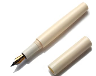 Penna stilografica classica color avorio / Penna con pennino fine in acrilico / Penna artigianale per journaling / Lunghezza 14 cm / Regalo per scrittori