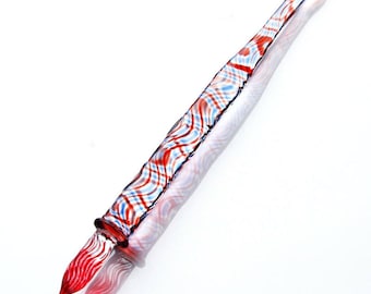 Elegant Handmade crystal glass blue red wave Dip pen Retro Signature Pen