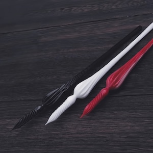 Glazen spiraalvormige dippen – schrijfhulpmiddel gedraaide kalligrafie voor journaling, schetsen, cadeau – kleuren rood zwart wit
