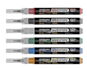 6 Color Water-Based Acrylic Paint Marker Set, Soft Brush Tip Model Paint Pens for Miniature Painting, Detail Touch Up & DIY Craft Coloring